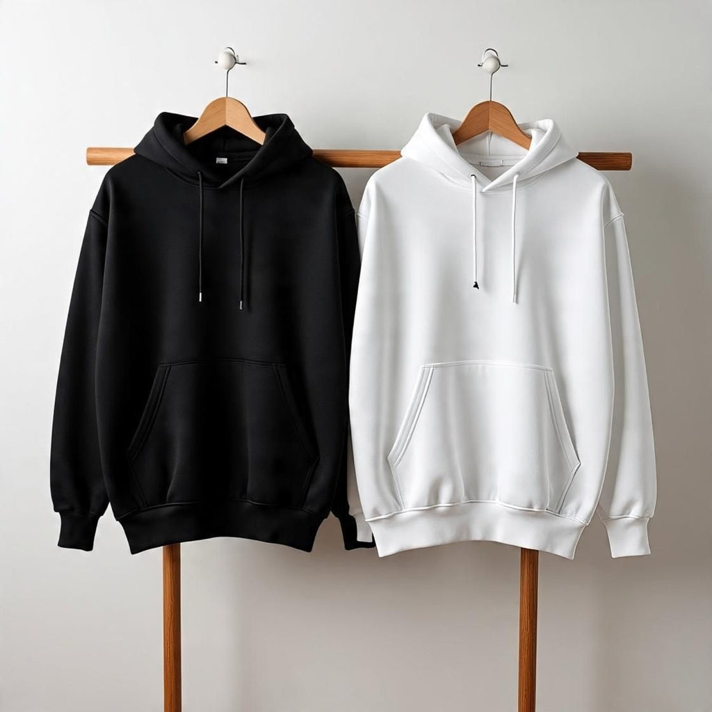 Pack of 2 Premium Hoodies – Ultimate Comfort & Style Combo (Black & White)