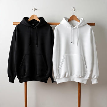 Pack of 2 Premium Hoodies – Ultimate Comfort & Style Combo (Black & White)