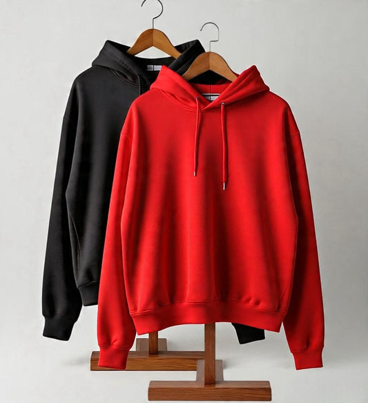 Pack of 2 Premium Hoodies – Ultimate Comfort & Style Combo (Black&Red)