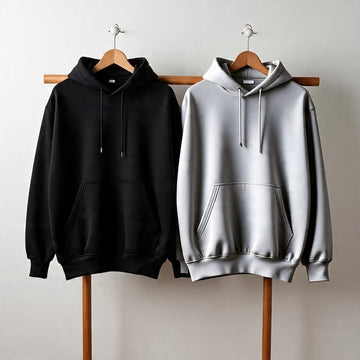 Pack of 2 Premium Hoodies – Ultimate Comfort & Style Combo (Black & Grey)