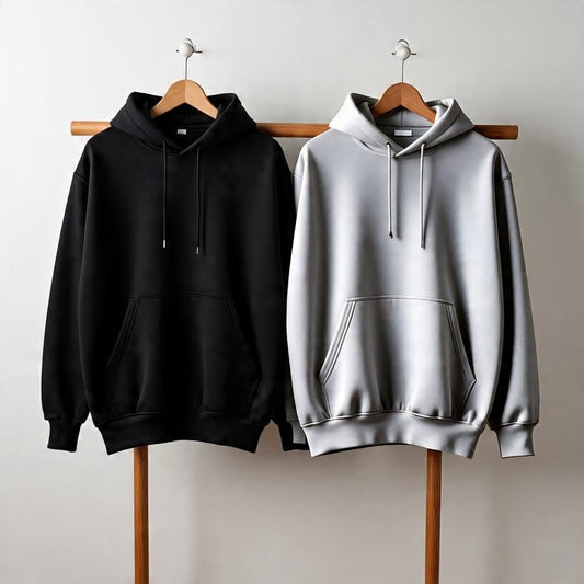 Pack of 2 Premium Hoodies – Ultimate Comfort & Style Combo (Black & Grey)