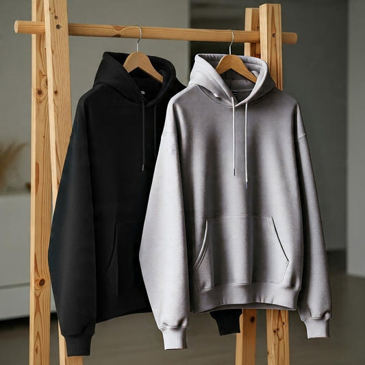 Pack of 2 Premium Hoodies – Ultimate Comfort & Style Combo (Black & Gray)