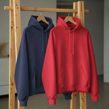 Pack of 2 Premium Hoodies – Ultimate Comfort & Style Combo (Red & Blue)