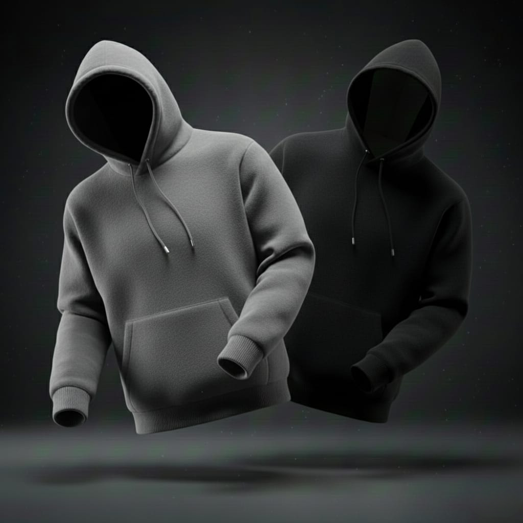 Pack of 2 Premium Hoodies – Combo (Black & Blue)