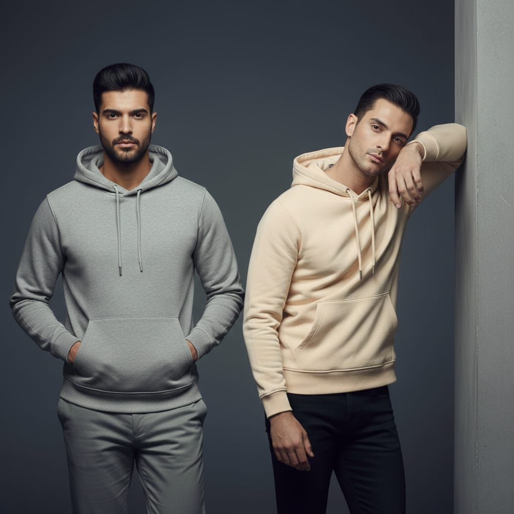 Pack of 2 Premium Hoodies – Ultimate Comfort & Style Combo (Gray & beige)