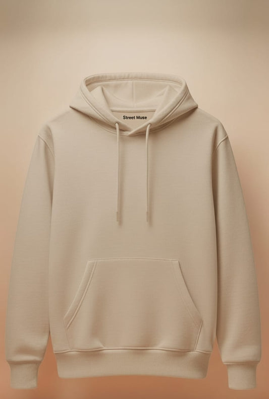 Premium 5-Thread Fleece Hoodie –Beige