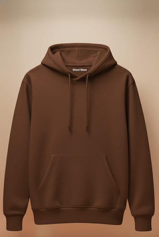 Premium 5-Thread Fleece Hoodie –Brown