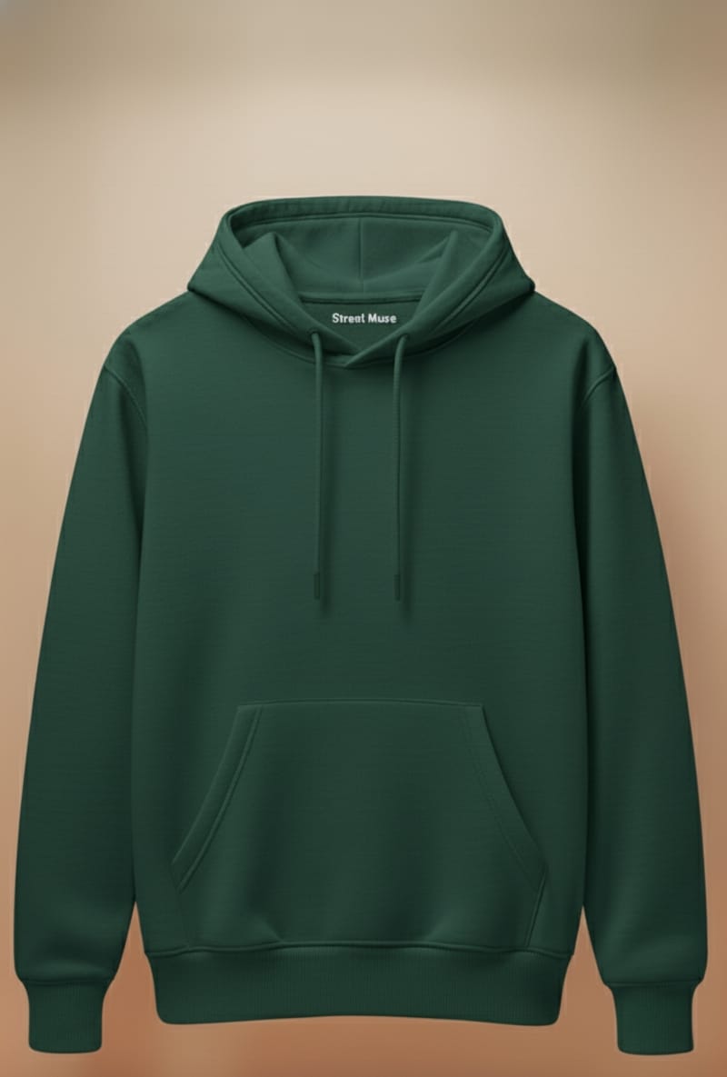Premium 5-Thread Fleece Hoodie –Drak green