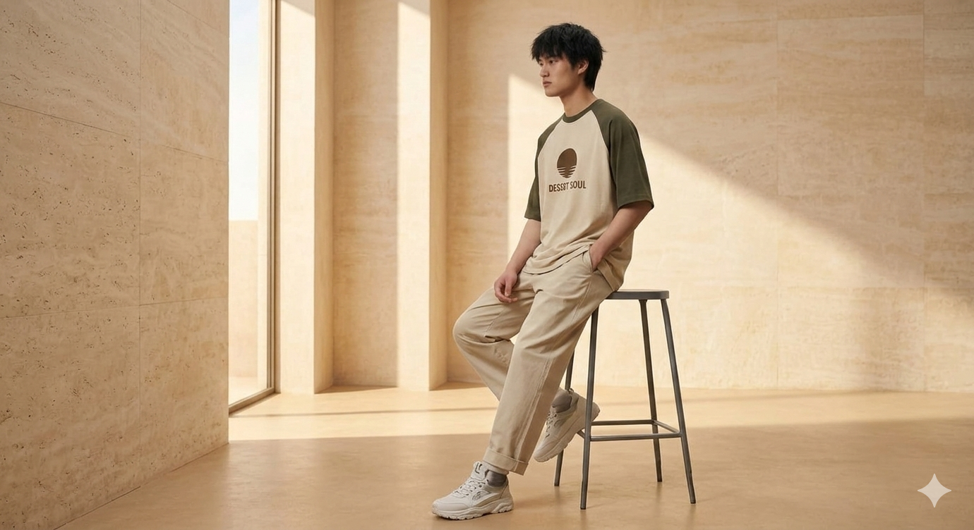 Men’s “DESERT SOUL” Graphic Printed T-Shirt – Premium Cotton | Regular & Oversized Fit