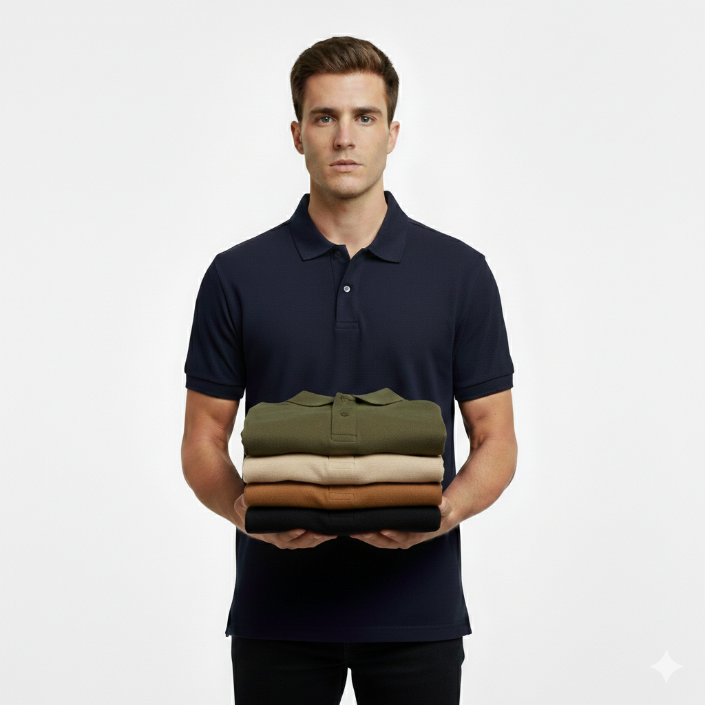 Polo T-Shirts Pack of 4 ( black white beige olive )