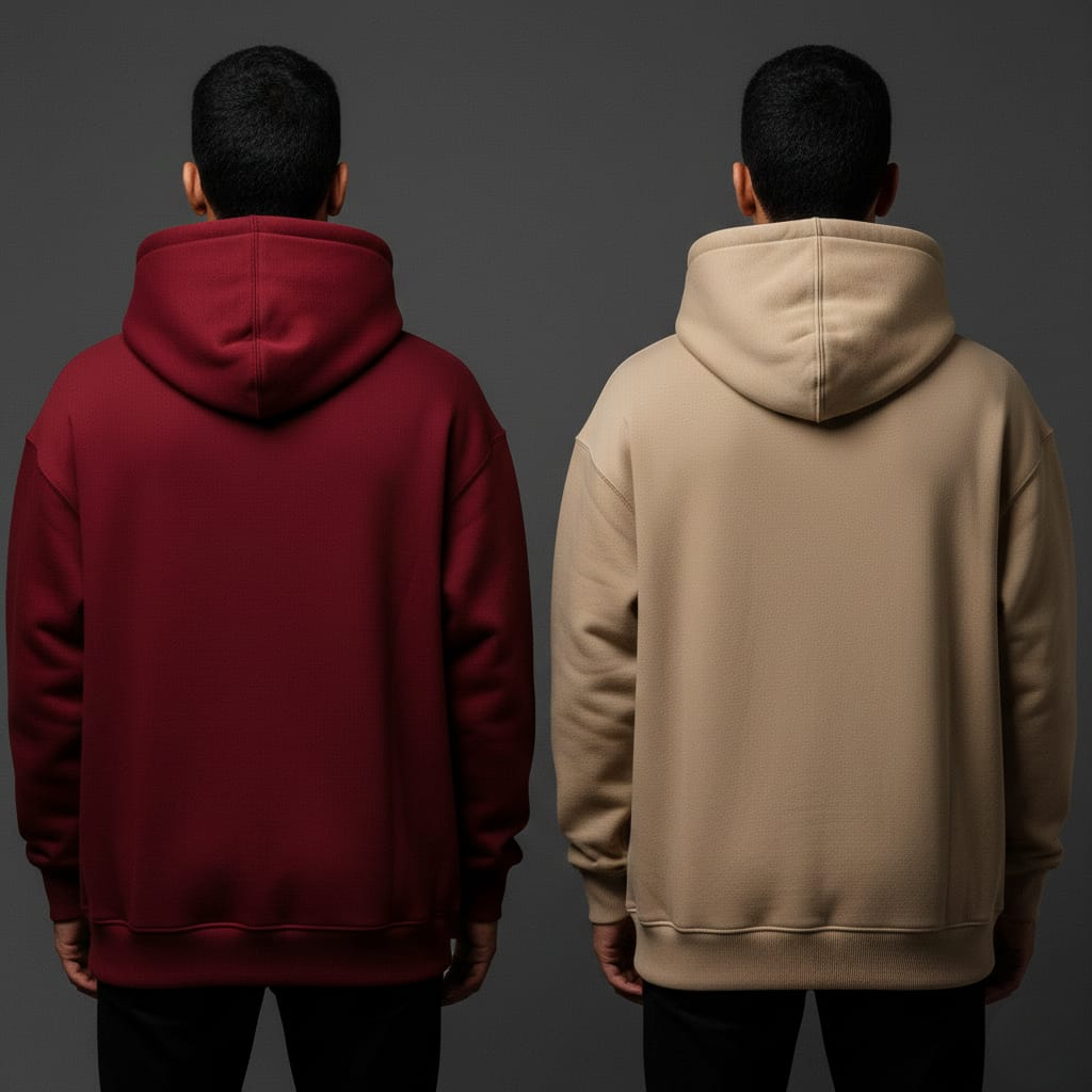 Super Comfy Hoodies – Pack of 2 Combo (Red & Beige)