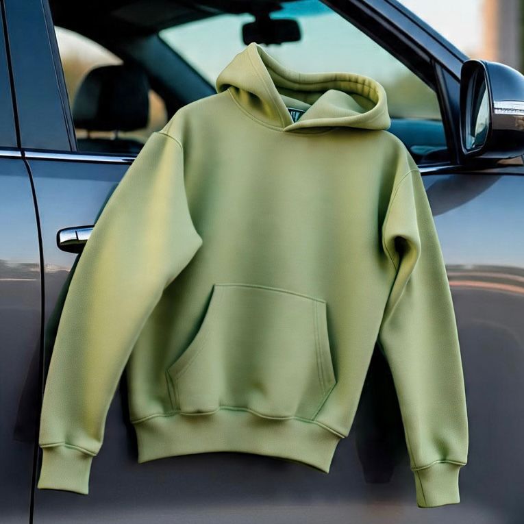 Premium 3-Thread Fleece Hoodie (Light green)