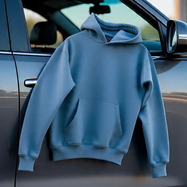 Premium 3-Thread Fleece Hoodie (Blue)