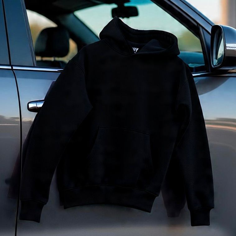 Premium 3-Thread Fleece Hoodie (Black)