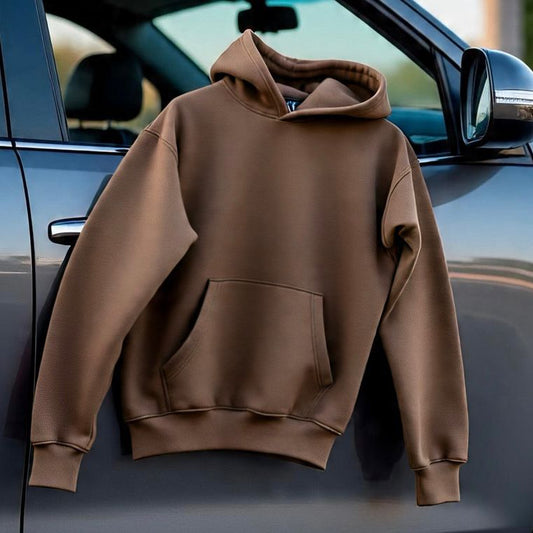 Premium 3-Thread Fleece Hoodie (Brown)