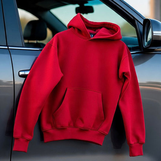 Premium 3-Thread Fleece Hoodie (Red)