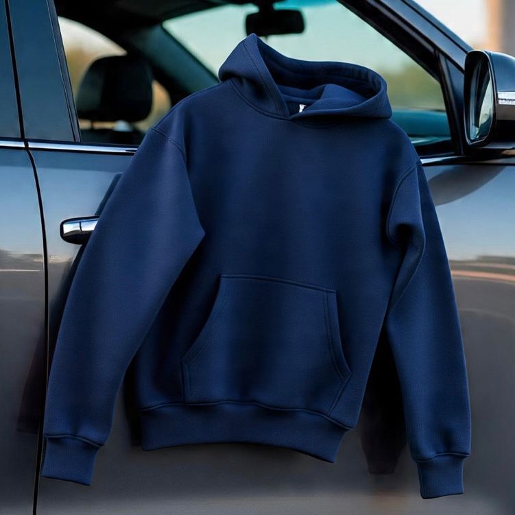 Premium 3-Thread Fleece Hoodie (Navy blue)