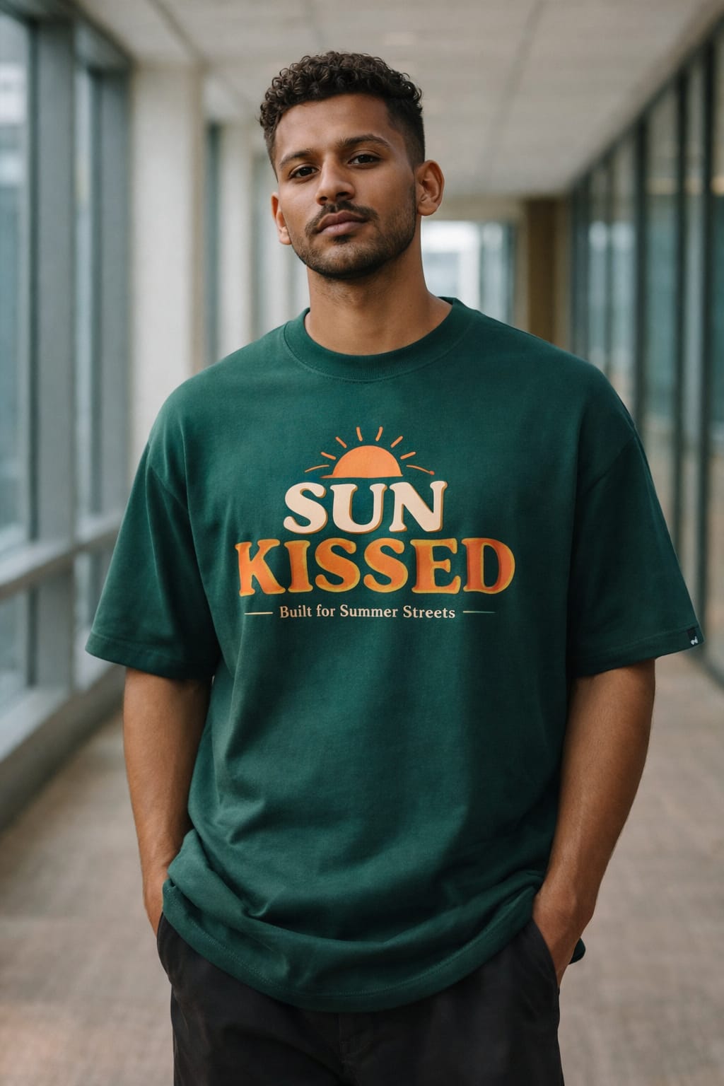 Men’s “Sun Kissed” Graphic Printed T-Shirt – Premium Cotton | Regular & Oversized Fit