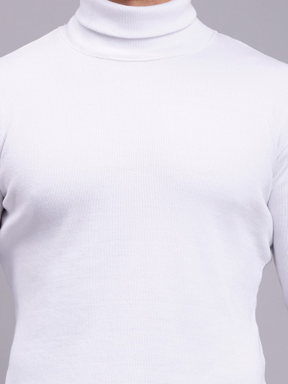 Mens Solid Black & White Turtle Neck Rib Sweater | Basic High Neck Sweater | Plain Jumper ( Pack Of 2 )