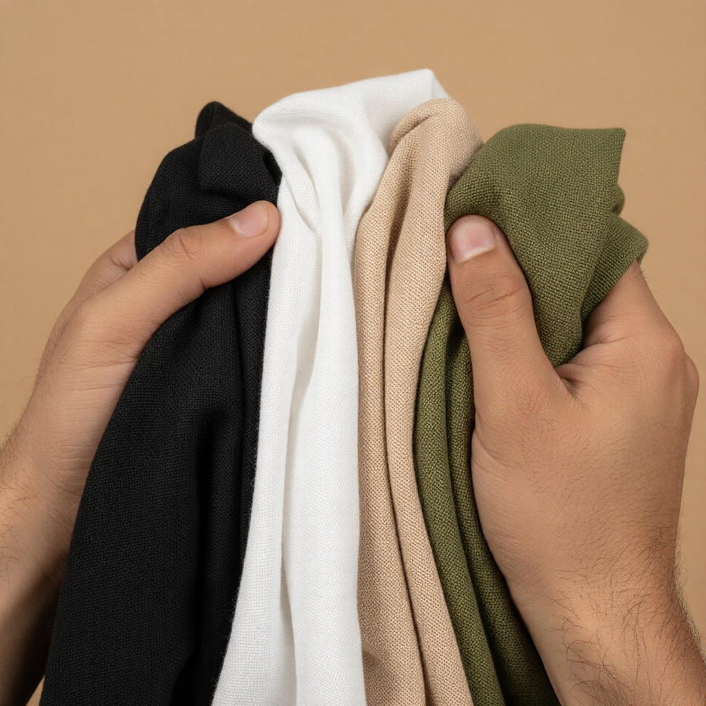 Pack of 4 Oversized t-shirt  (black, white, beige and olive)