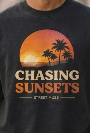 Men’s “Sunset Muse” Graphic Printed T-Shirt – Premium Cotton | Regular & Oversized Fit