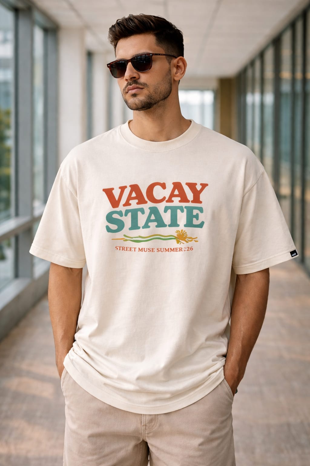 Men’s “Vacay State Summer” Graphic Printed T-Shirt – Premium Cotton | Regular & Oversized Fit