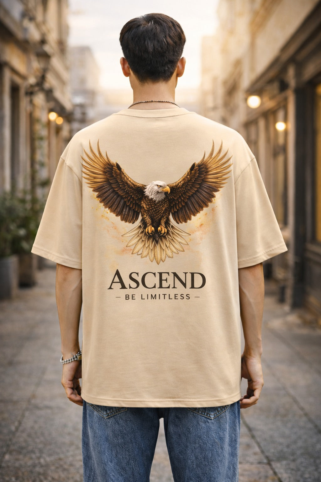 Men’s “Ascend Eagle” Graphic Printed T-Shirt – Premium Cotton | Regular & Oversized Fit