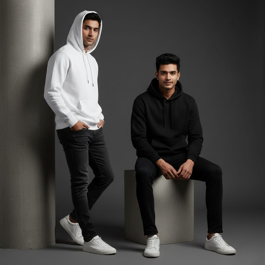 Pack of 2 Premium Hoodies – Ultimate Comfort & Style Combo (Black & White)