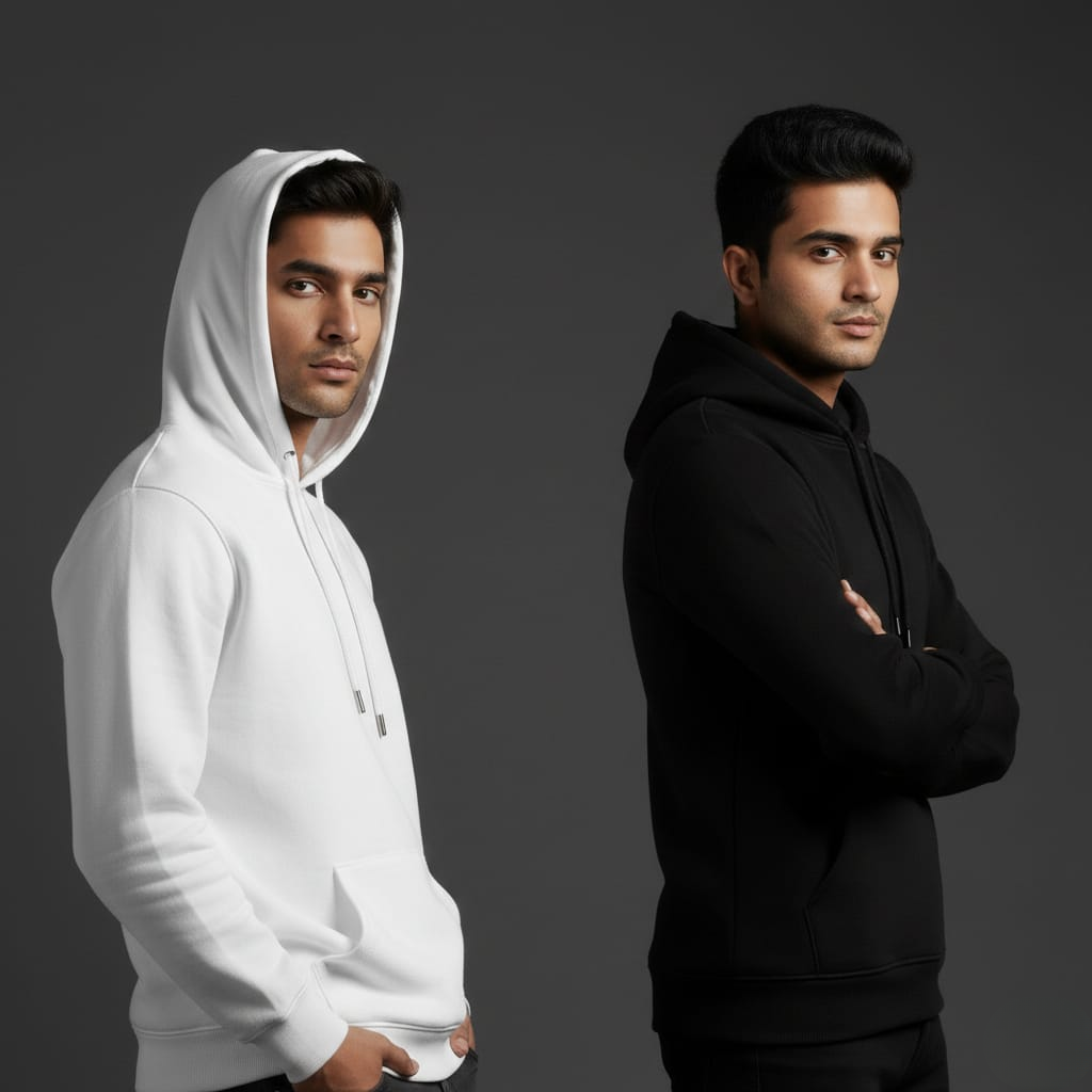 Pack of 2 Premium Hoodies – Ultimate Comfort & Style Combo (Black & White)
