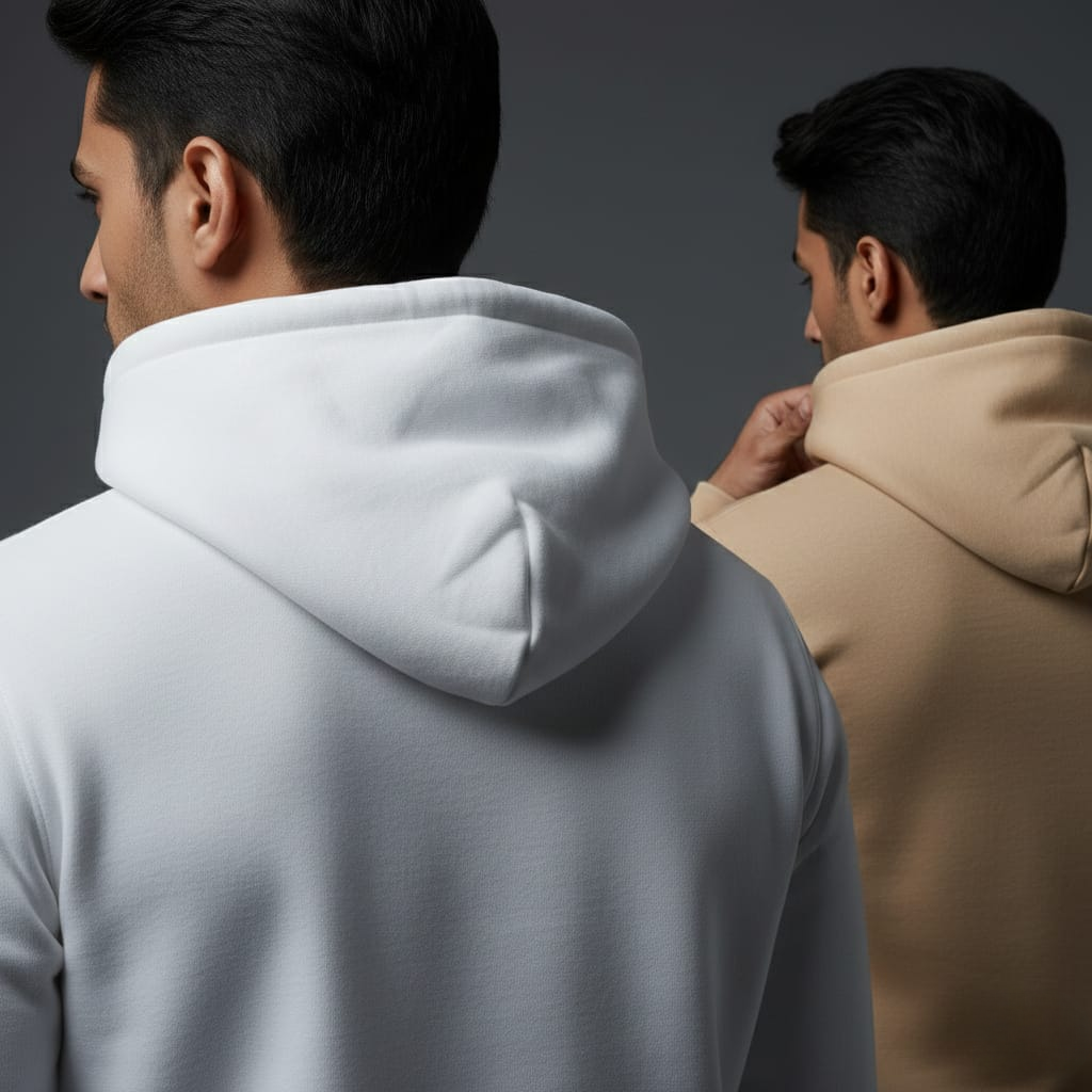 Pack of 2 Premium Hoodies – Ultimate Comfort & Style Combo (White & Beige)