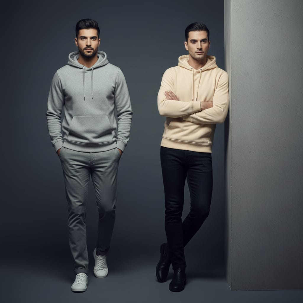 Pack of 2 Premium Hoodies – Ultimate Comfort & Style Combo (Gray & beige)