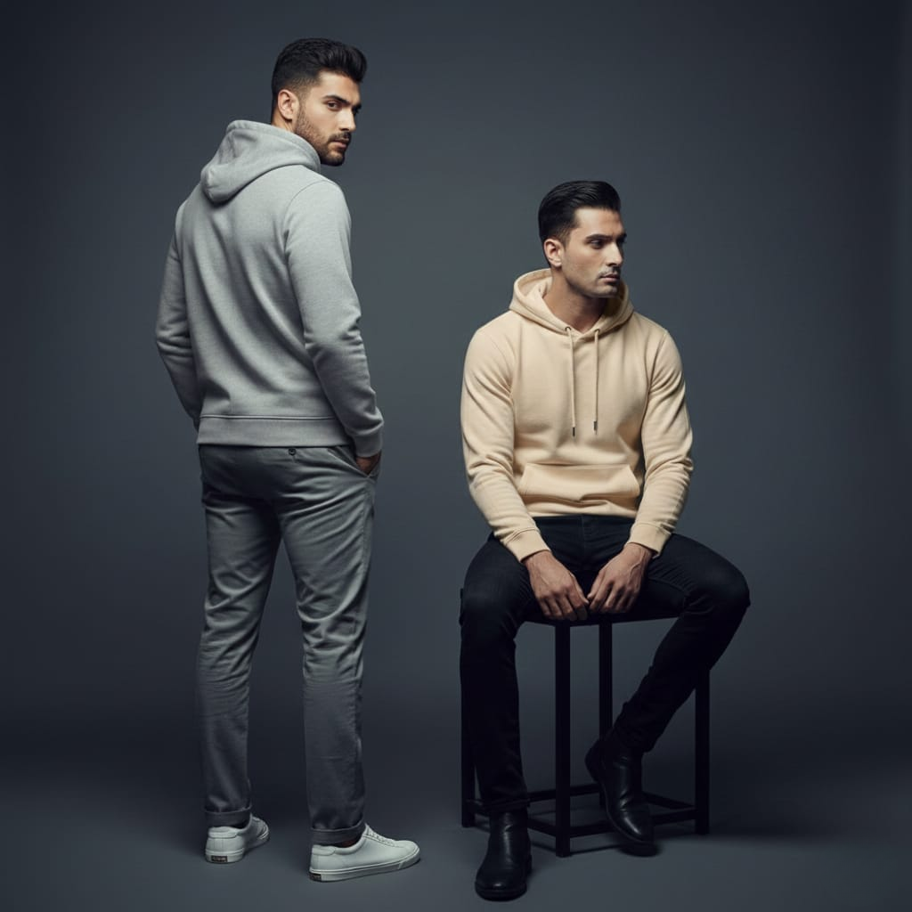 Pack of 2 Premium Hoodies – Ultimate Comfort & Style Combo (Gray & beige)