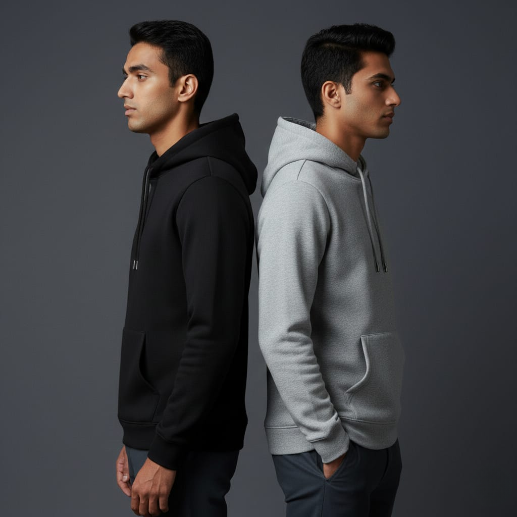 Pack of 2 Premium Hoodies – Ultimate Comfort & Style Combo (Black & Gray)