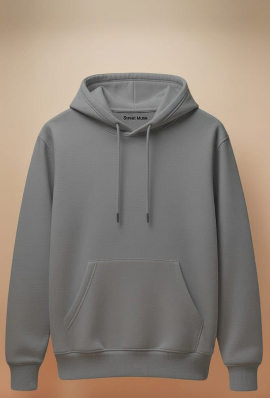 Premium 5-Thread Fleece Hoodie –Gray
