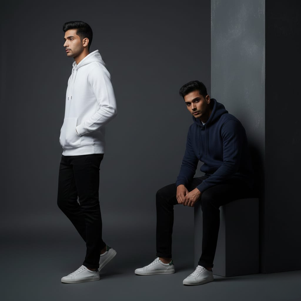 Pack of 2 Premium Hoodies – Ultimate Comfort & Style Combo (Blue & White)