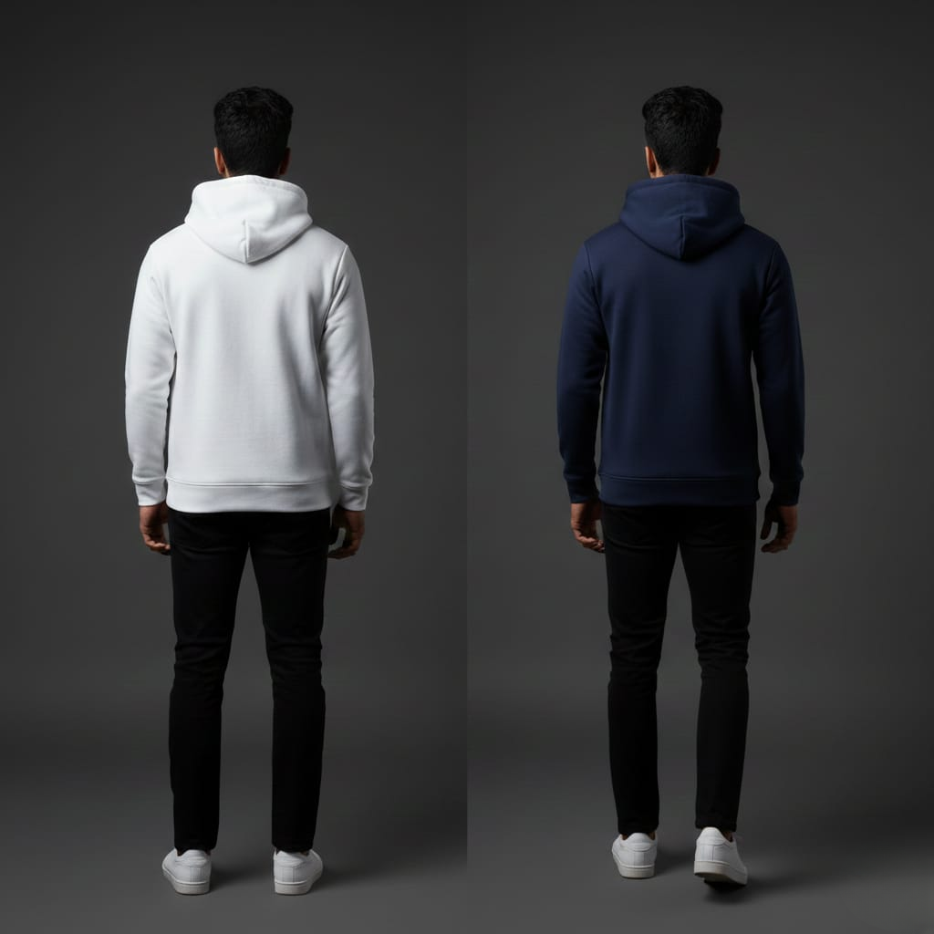 Pack of 2 Premium Hoodies – Ultimate Comfort & Style Combo (Blue & White)