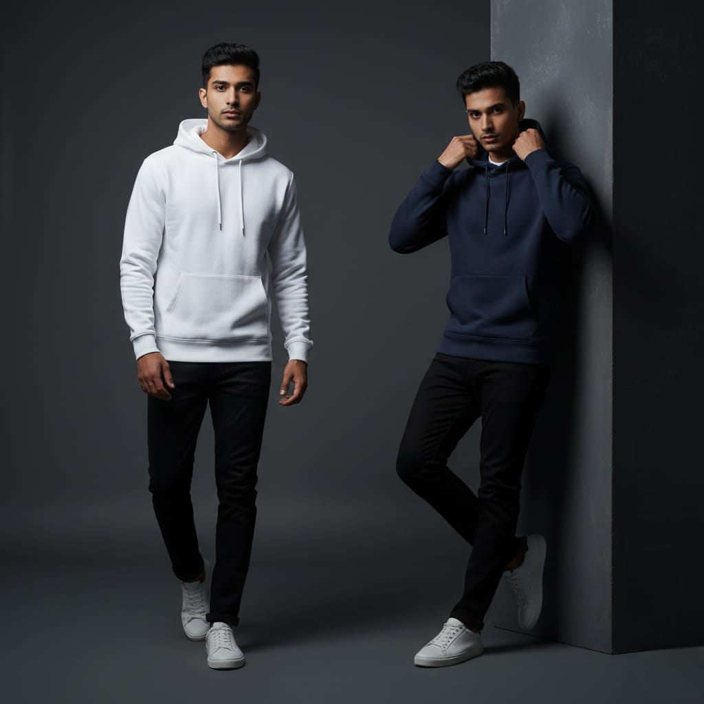 Pack of 2 Premium Hoodies – Ultimate Comfort & Style Combo (Blue & White)