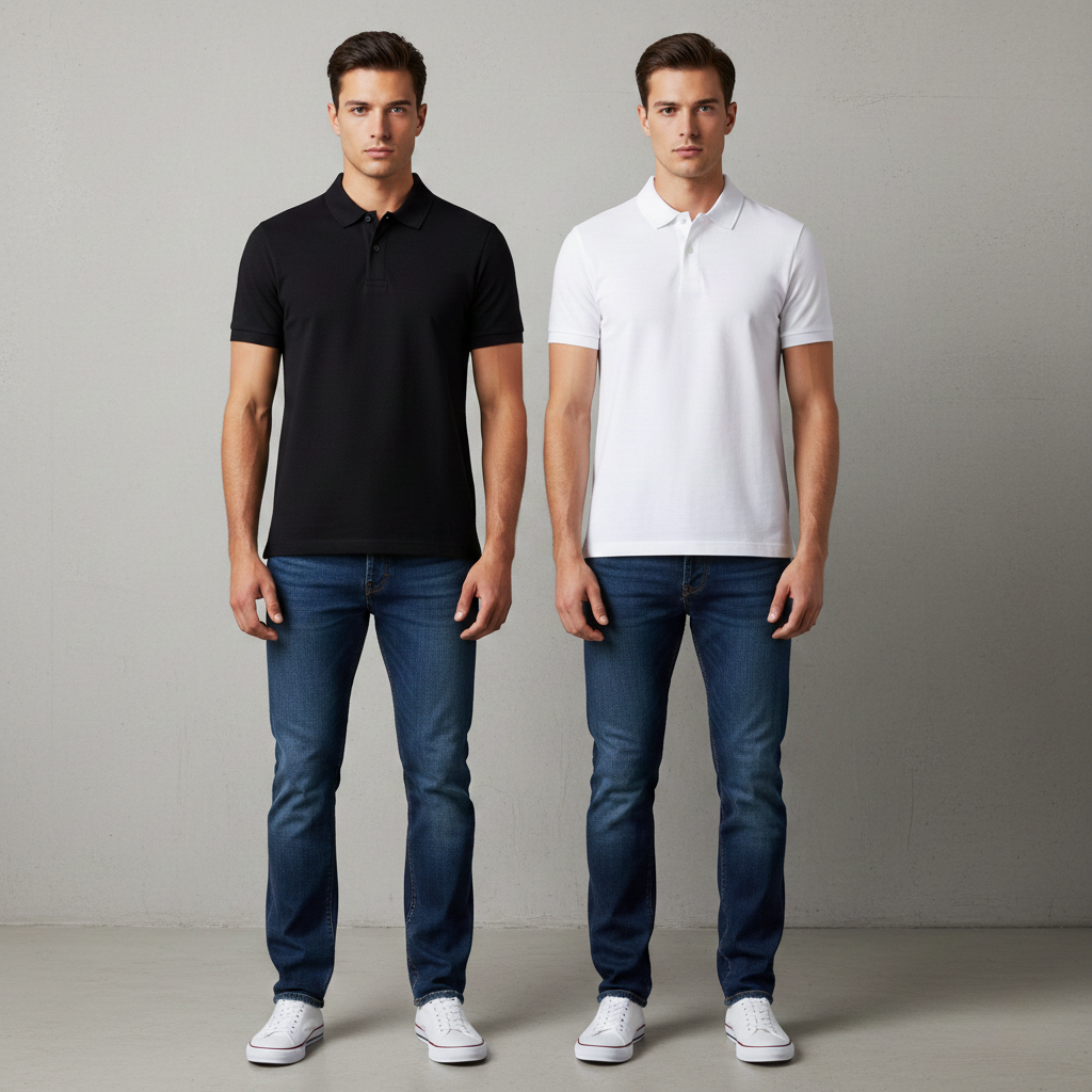 Polo T-Shirts – Pack of 2 ( black and white )