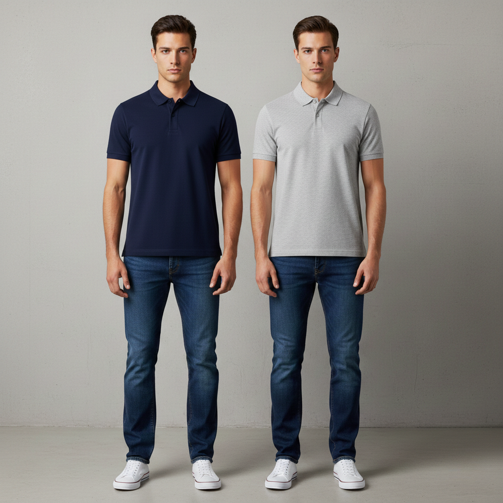 Polo T-Shirts – Pack of 2 ( navy and grey )