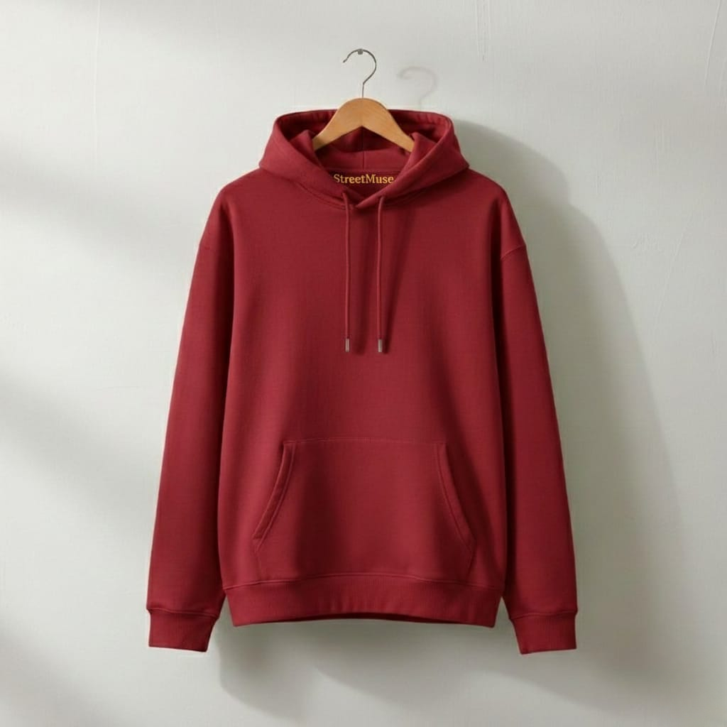 Premium 3-Thread Fleece Hoodie (Red)