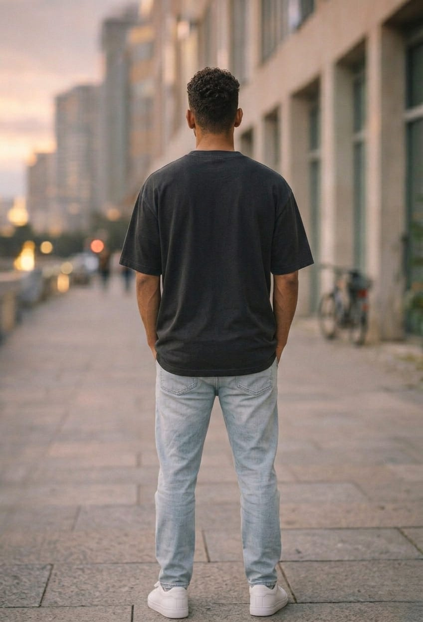 Men’s “Sunset Muse” Graphic Printed T-Shirt – Premium Cotton | Regular & Oversized Fit