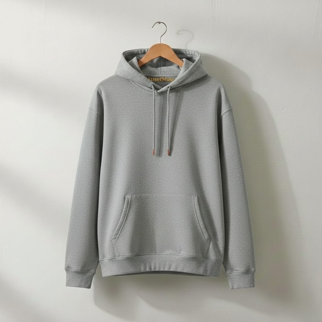 Premium 3-Thread Fleece Hoodie (Gray)