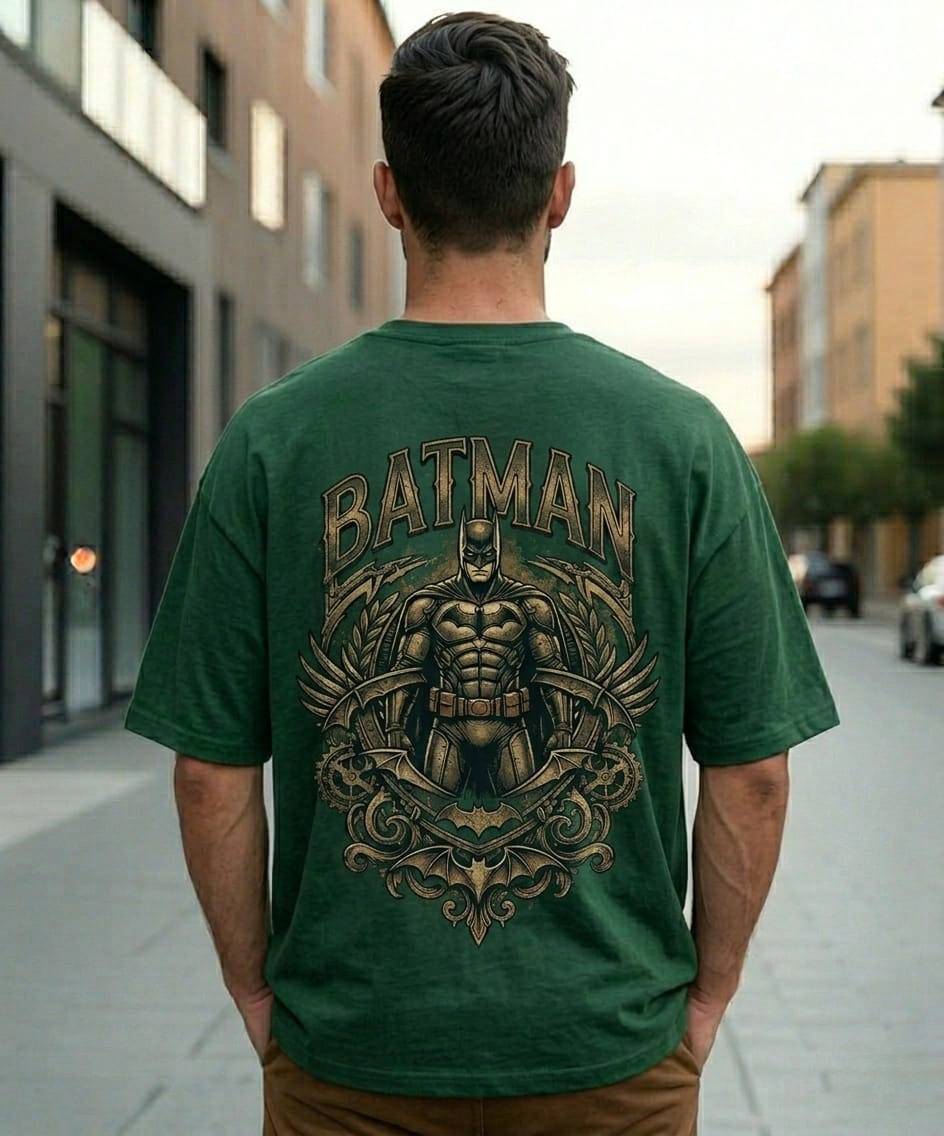 Men’s “BATMAN” Graphic Printed T-Shirt – Premium Cotton | Regular & Oversized Fit