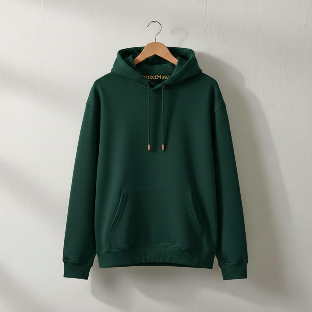 Premium 3-Thread Fleece Hoodie (Green)