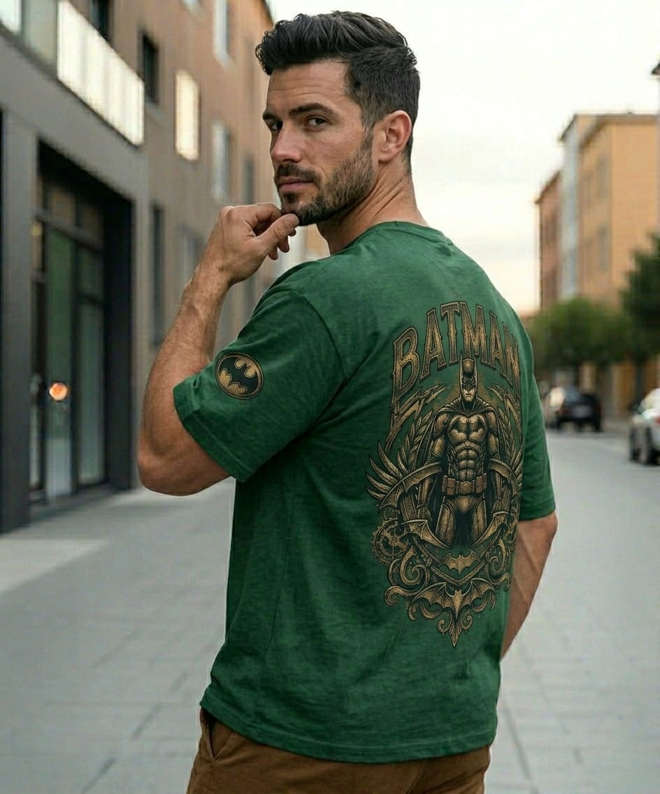 Men’s “BATMAN” Graphic Printed T-Shirt – Premium Cotton | Regular & Oversized Fit