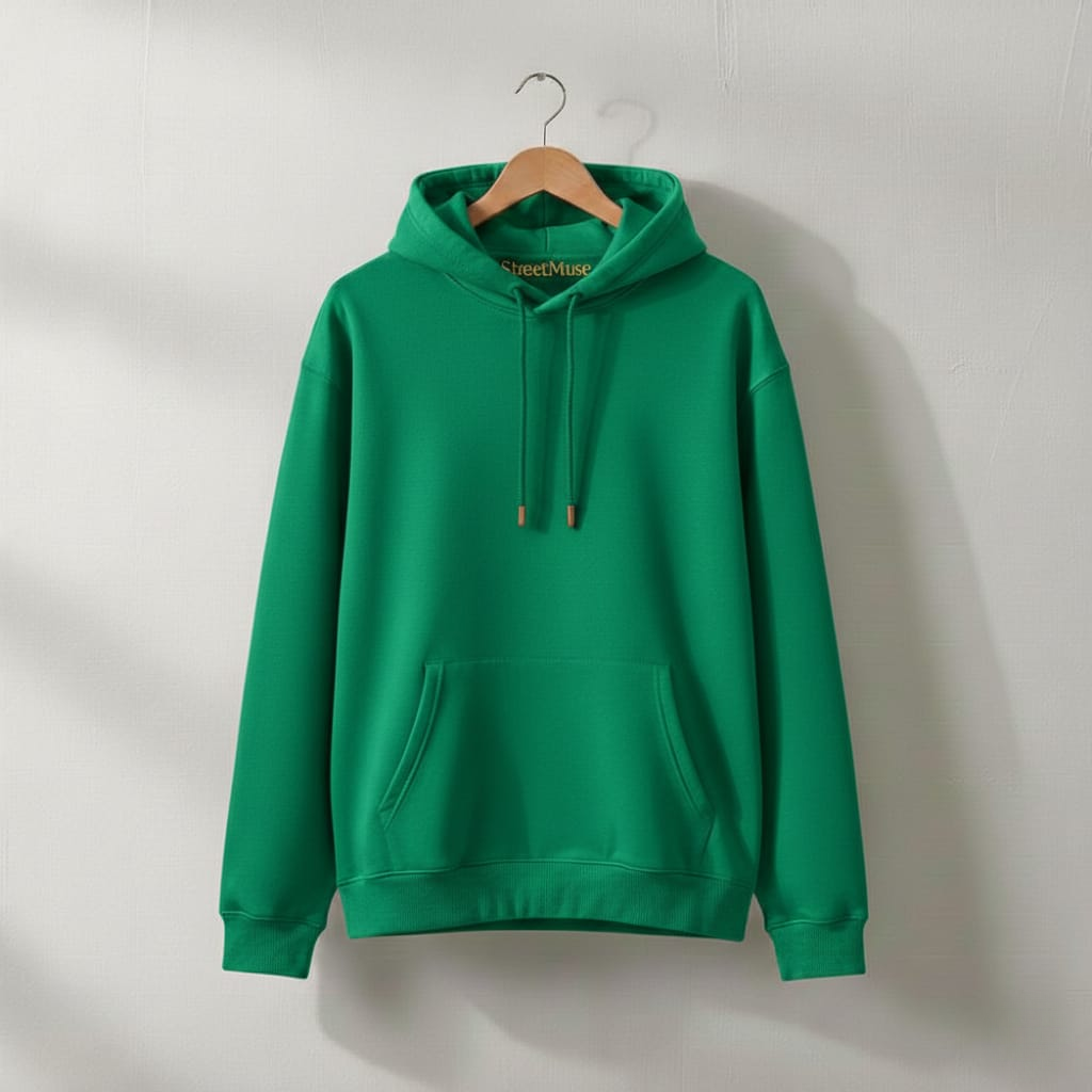 Premium 3-Thread Fleece Hoodie (Light green)