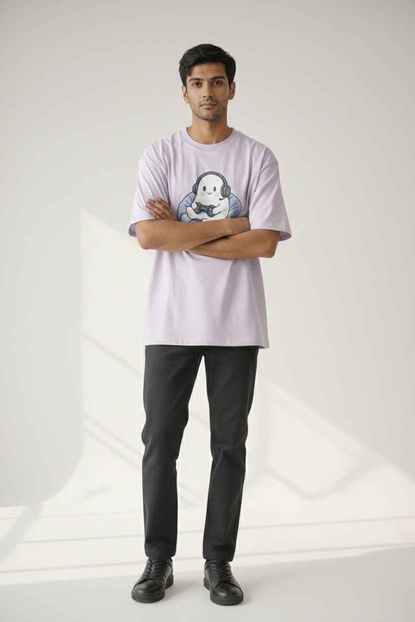 Men’s “Gaming Buddy Graphic Tee” Graphic Printed T-Shirt – Premium Cotton | Regular & Oversized Fit