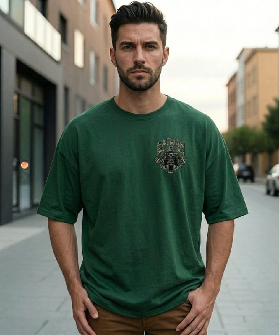 Men’s “BATMAN” Graphic Printed T-Shirt – Premium Cotton | Regular & Oversized Fit