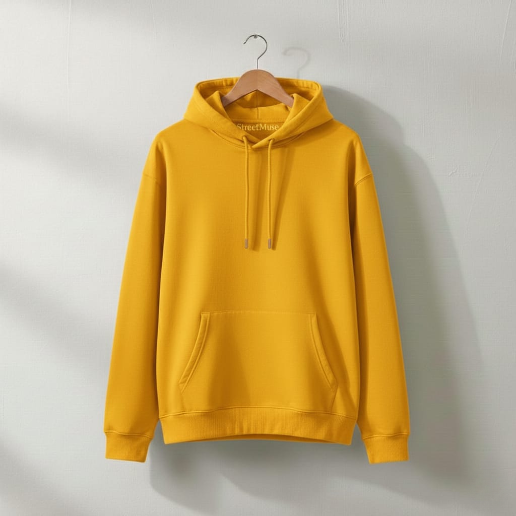 Premium 3-Thread Fleece Hoodie (Yellow)