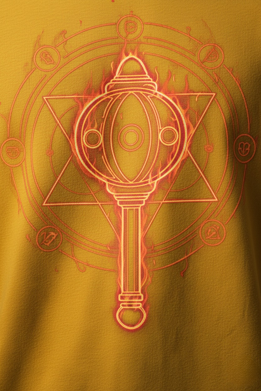 Men’s “Veer Hanumat Gada” Graphic Printed T-Shirt – Premium Cotton | Regular & Oversized Fit